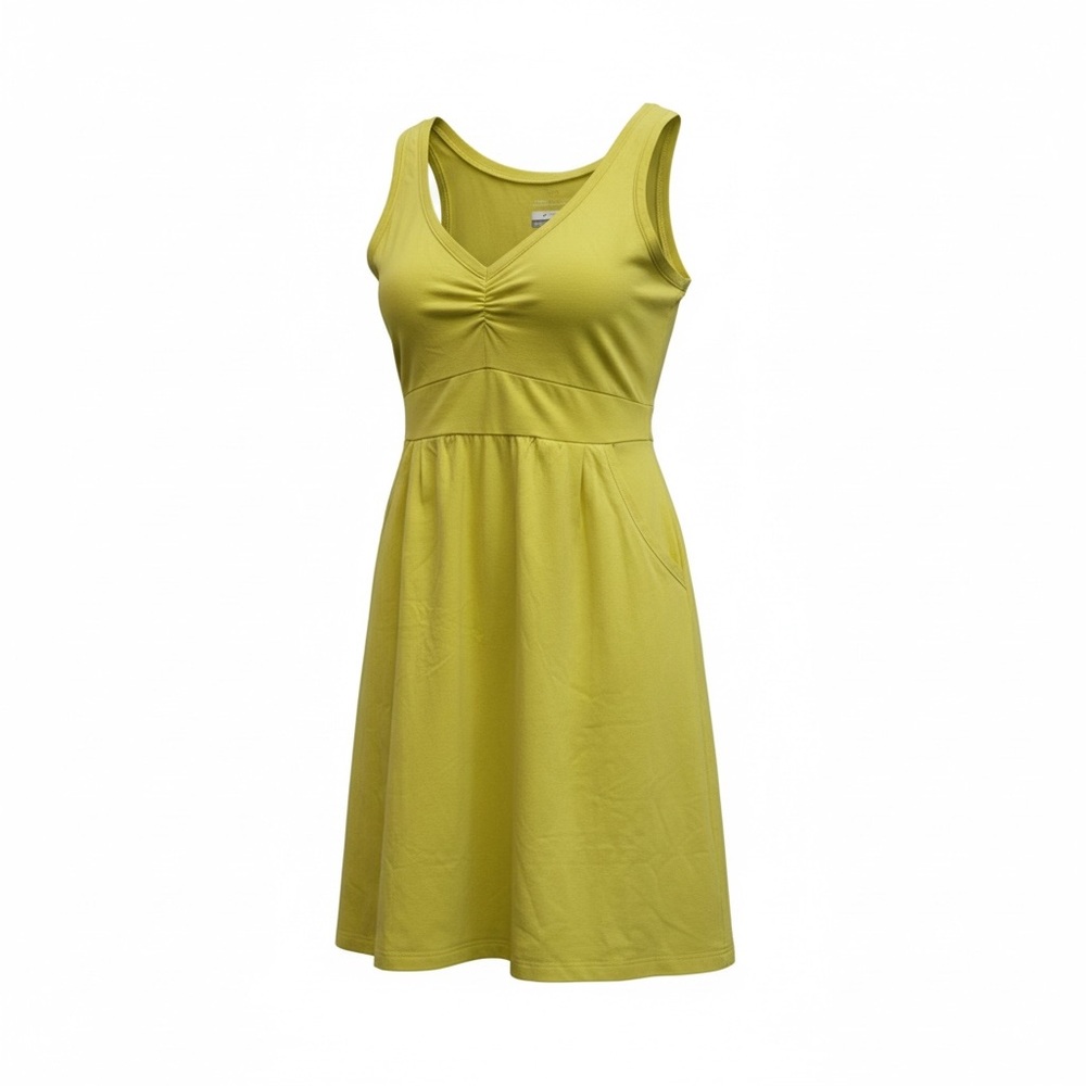 Columbia Omni-Wick Dress M Yellow Athletic Summer Moisture Wicking Pockets